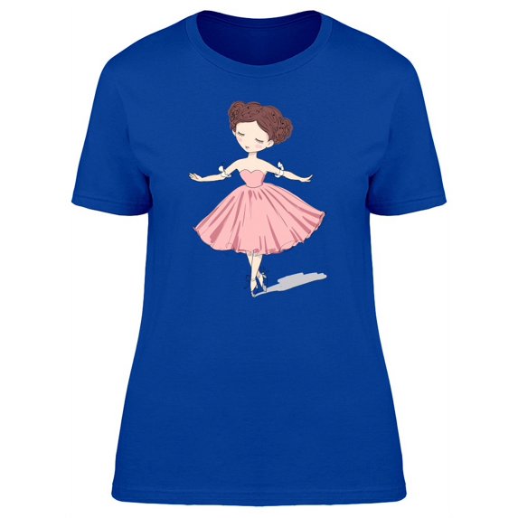 Cute Ballerina Girl Dancing T-Shirt Women -Image by Shutterstock, Female XX-Large