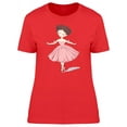 thumbnail image 1 of Cute Ballerina Girl Dancing T-Shirt Women -Image by Shutterstock, Female XX-Large, 1 of 2