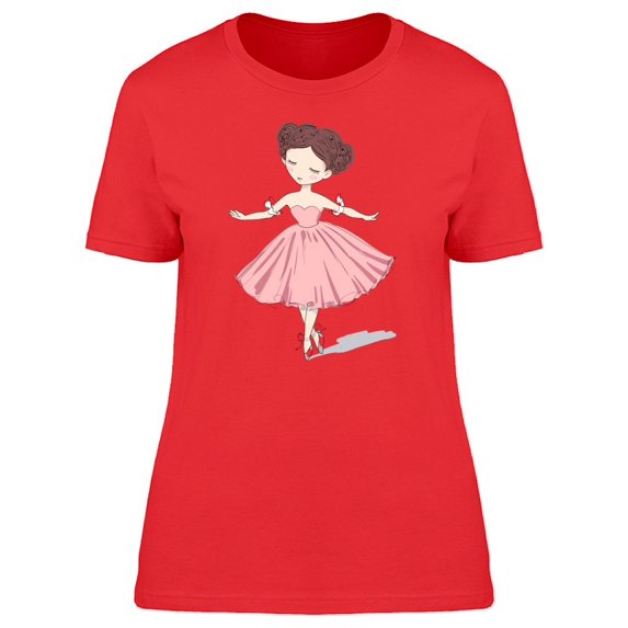 Cute Ballerina Girl Dancing Tee Women's -Image by Shutterstock
