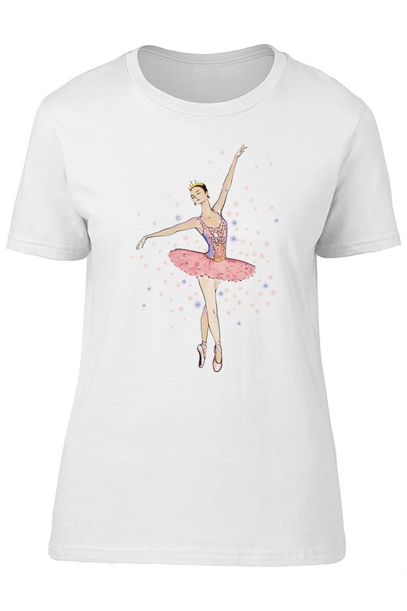 Cute Ballet Dancer With Crown T-Shirt Women -Image by Shutterstock, Female Large
