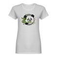 thumbnail image 1 of Cute  Bamboo Panda Bear Shaped T-Shirt Women -Image by Shutterstock, Female Small, 1 of 2