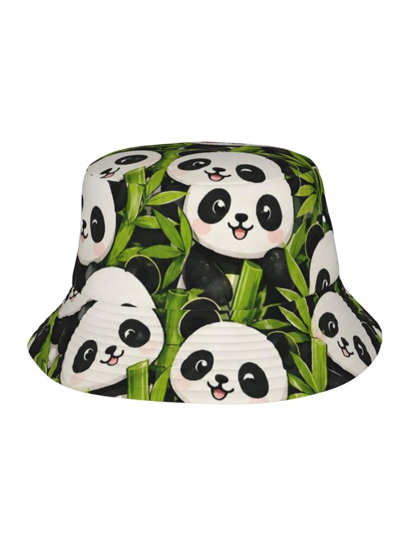 Cute Bamboo Panda Fisherman's Hat Casual and Breathable Sun Hat for Men and Women