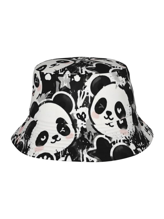 Cute Bamboo Panda Fisherman's Hat Casual and Breathable Sun Hat for Men and Women