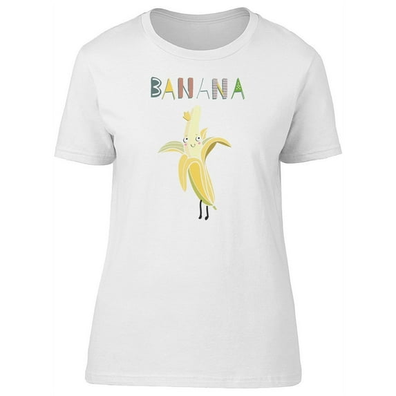 Cute Banana Cartoon T-Shirt Women -Image by Shutterstock, Female XX-Large