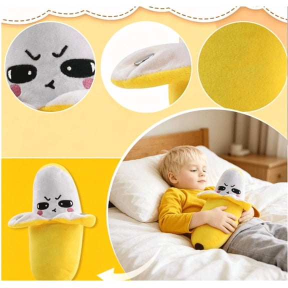 Cute Banana Musical Plush Toy, Dual-Player Interactive Squeeze Sound Toy, Soft Sensory Stuffed Banana, Anxiety Relief Plush for Kids, Christmas Birthday Gift