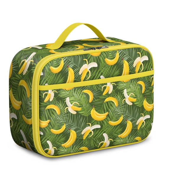 Cute Banana Pattern Insulated Lunch Tote - Durable Oxford Cloth Reusable Lunch Container with Spill-Resistant Interior & Portable Handle