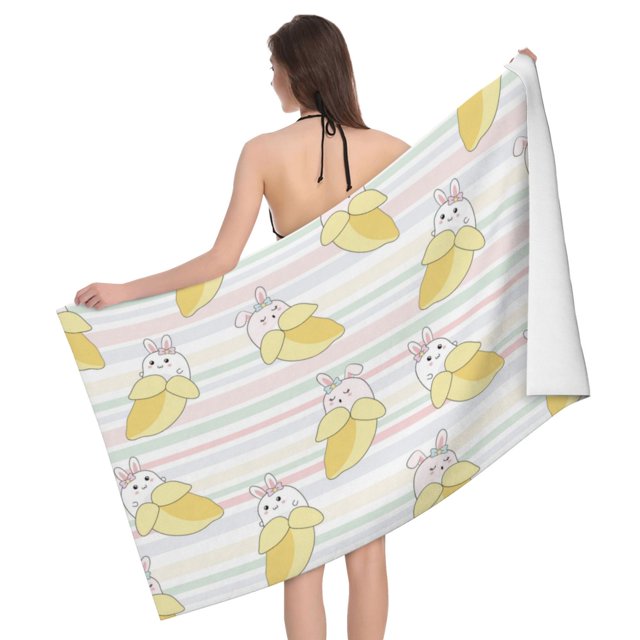 Cute Banana Rabbit Bath Towel, Highly Absorbent towels for bathroom
