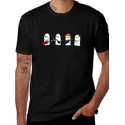 Cute Band Graphic T-Shirt - Funny Musical Phantom Cotton Tee with Cartoon Band Playing Guitar Drums for Men Women Casual Daily Wear