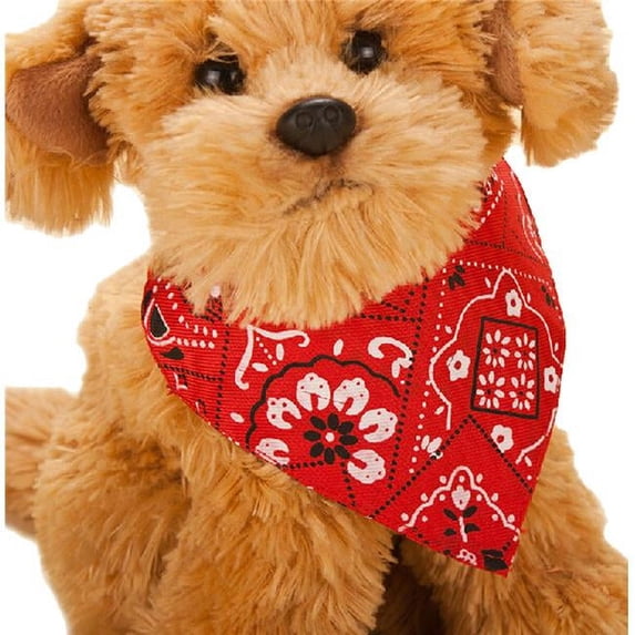Cute Bandana Flowers Pattern Dog Grooming Triangle Bandana, Red - Small