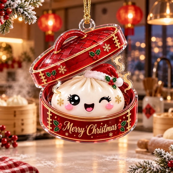 Cute Bao Bun Christmas Ornament for Dumpling Lovers