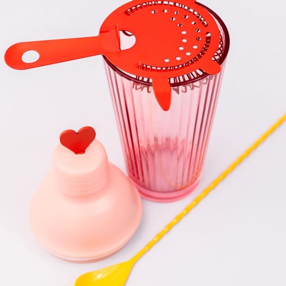 Cute Bar Set with Shaker, Strainer and Spoon, Cocktail Shaker Set, Bartender Kit, Bar Keeper Accessories, Heart