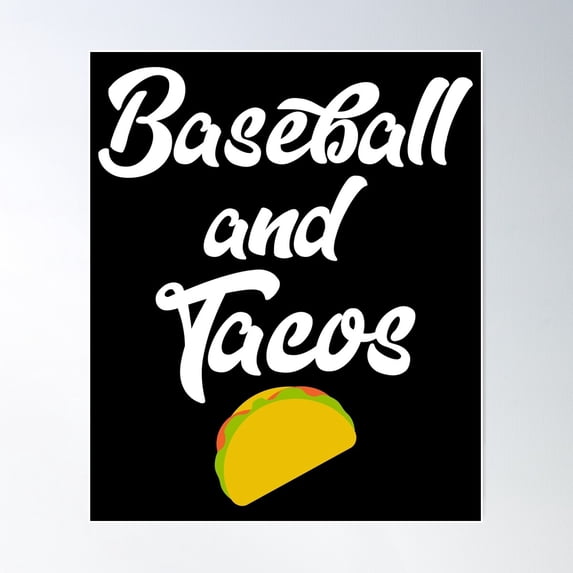 Cute Baseball And Tacos Base Ball Players Poster Wall Art Home Decor ...