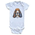thumbnail image 1 of Cute Basset Hound Dog Breed Baby Bodysuit, 0-3 months white, 1 of 4