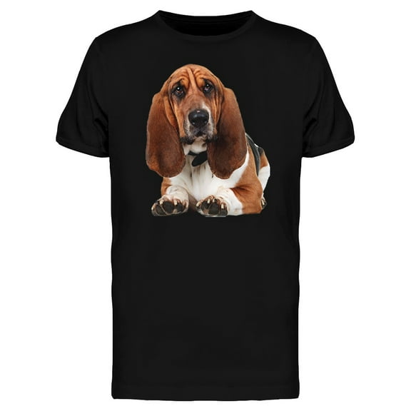 Cute Basset Hound Lying Down T-Shirt Men -Image by Shutterstock, Male Medium
