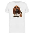 thumbnail image 1 of Cute Basset Hound Lying Down T-Shirt Men -Image by Shutterstock, Male XX-Large, 1 of 2