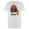 thumbnail image 1 of Cute Basset Hound Lying Down T-Shirt Men -Image by Shutterstock, Male x-Large, 1 of 2