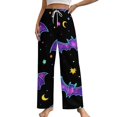 thumbnail image 1 of Cute Bat And Moon Pattern-1 Pajama Pants Loose Pajamas Female Breathable Home Trousers Leisure Sleeping Pants Large Size, 1 of 6