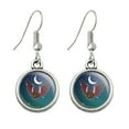 thumbnail image 1 of Cute Bat Cartoon Flying at Night Novelty Dangling Drop Charm Earrings, 1 of 3