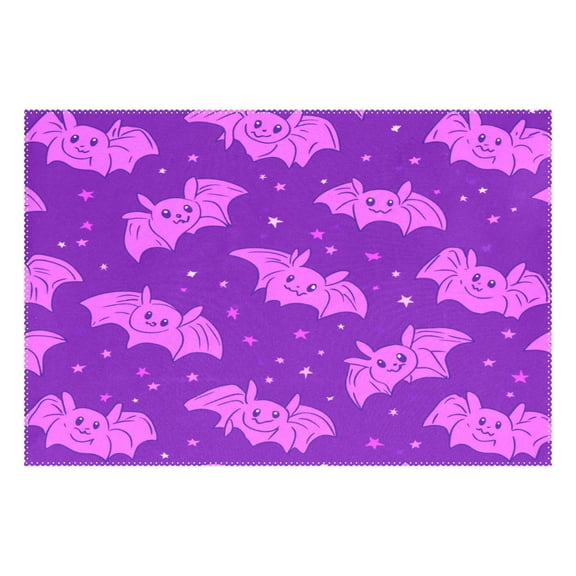 Cute Bat Cartoon Pattern 12x18in Heat-Resistant Non-Slip Place Mat, Durable and Wrinkle-Resistant