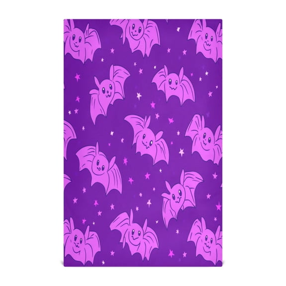 Cute Bat Cartoon Pattern Decorative Waffle Towel Kitchen Dishcloth 28x18in Multi-Use Tea Towel
