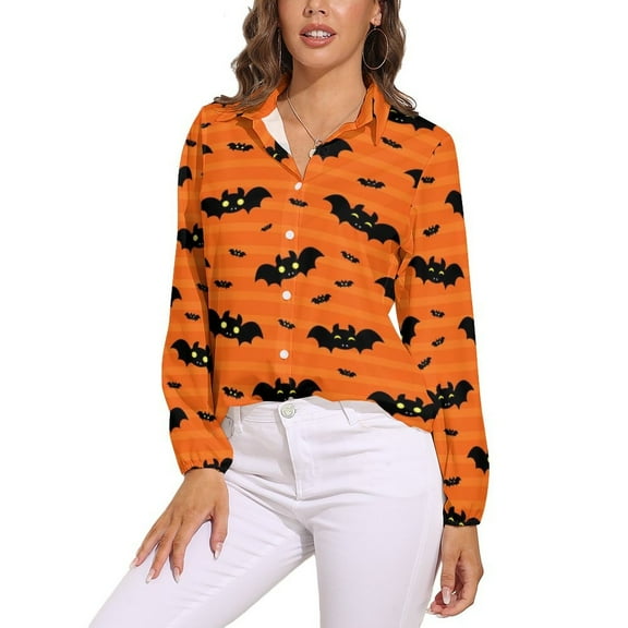 Cute Bat Long Sleeve Blouse Woman Streetwear Casual Shirts Summer Oversize Woman Streetwear Clothing Birthday Present