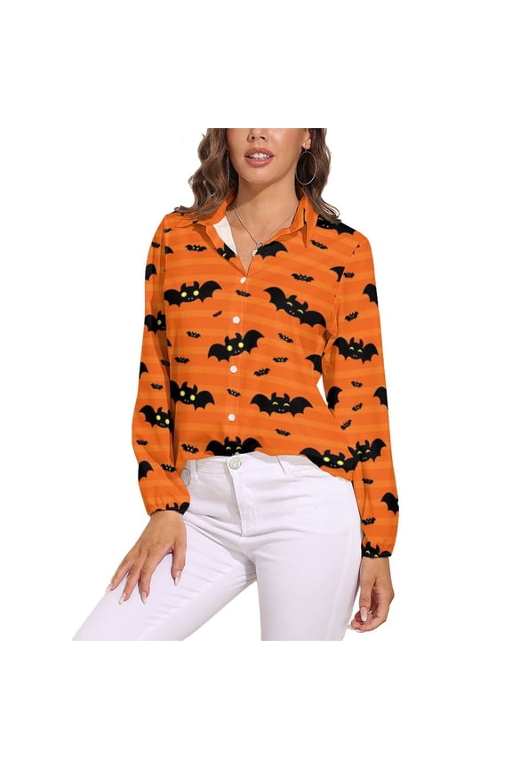 Cute Bat Long Sleeve Blouse Woman Streetwear Casual Shirts Summer Oversize Woman Streetwear Clothing Birthday Present