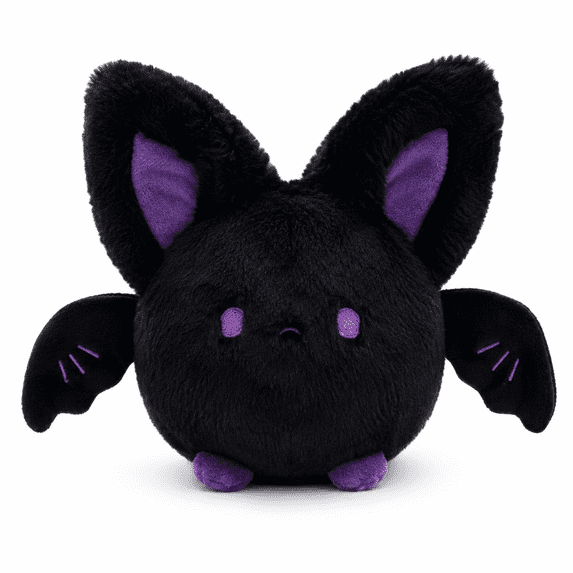 Cute Bat Plush Toy 7.9 Inch, Round Soft Stuffed Animal Bat Plushie, Kawaii Bat Doll with Big Ears and Wings, Small Gothic Plush Pillow for Halloween, Birthday, Christmas Gift, Room Decor