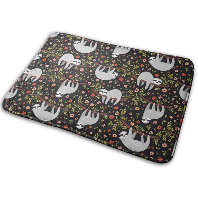 Cute Bathroom Rugs Funny Sloth Climb Tree Soft Bath Rug with Non Slip