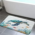 thumbnail image 1 of Cute Bathroom Rugs, Sea Turtle Bathroom Rugs, Nautical Blue Teal Bath Mats for Bathroom Non Slip Bathroom Accessories, Shower Mat, Ocean Kitchen Rug Mat Soft for Toilet Tub RV (17" X29'')…, 1 of 2