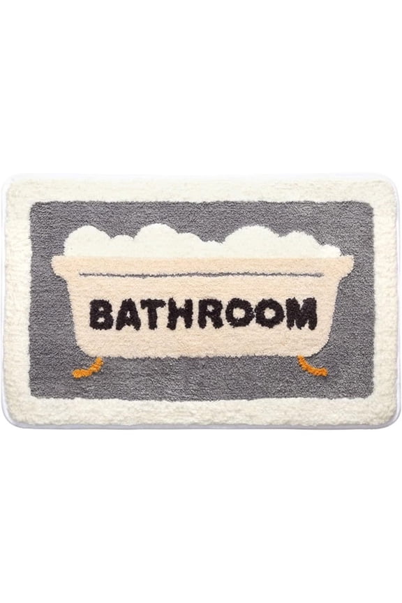 Cute Bathtub Shape Bath Mat, Funny Soft Bathroom Rugs, Non-Slip Bath Mats Absorbent Rug for Bathroom