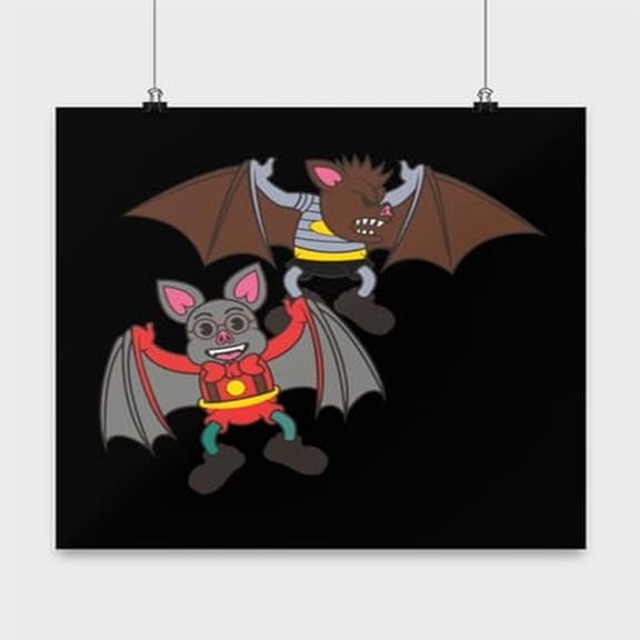 Cute Bats Poster - Wall Decor for Animal Lovers Gift