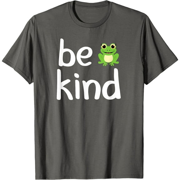Cute Be Kind Frog Inspirational Family Unisex T-Shirt for Men Women Kids,Charcoal Color,Size 3T