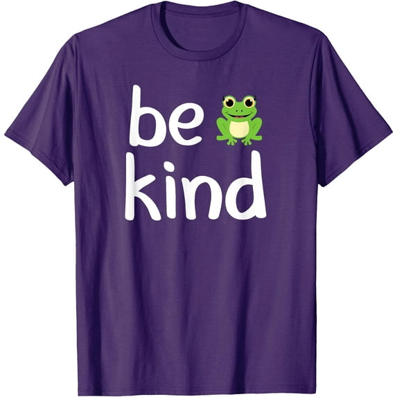 Cute Be Kind Frog Inspirational Family Unisex T-Shirt for Men Women Kids,Purple Color,Size YL