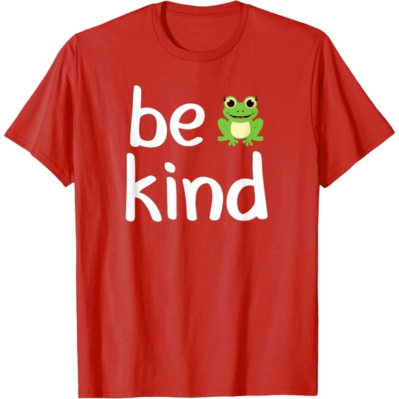 Cute Be Kind Frog Inspirational Family Unisex T-Shirt for Men Women Kids,Red Color,Size YXS