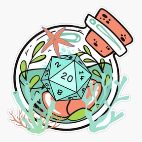 Cute Beach Dnd Dice Game Art Vinyl Decal Sticker