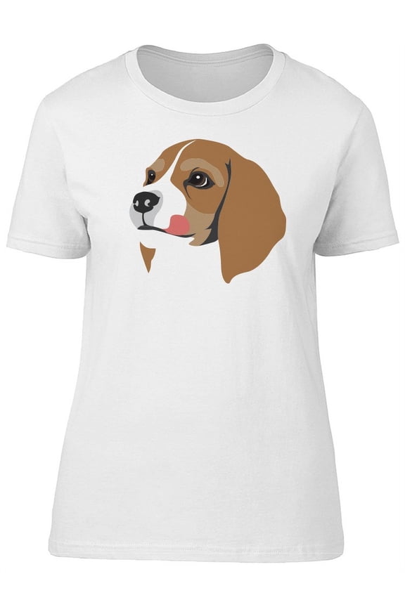 Cute Beagle Dog Face Cartoon T-Shirt Women -Image by Shutterstock, Female XX-Large
