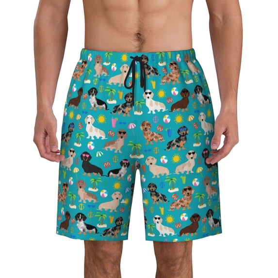 Cute Beagle Dog Pattern Men'S Beach Pants Quick Dry Short Swim Trunks With With Pockets And Mesh Lining Swimwear Beach Bathing Shorts Small