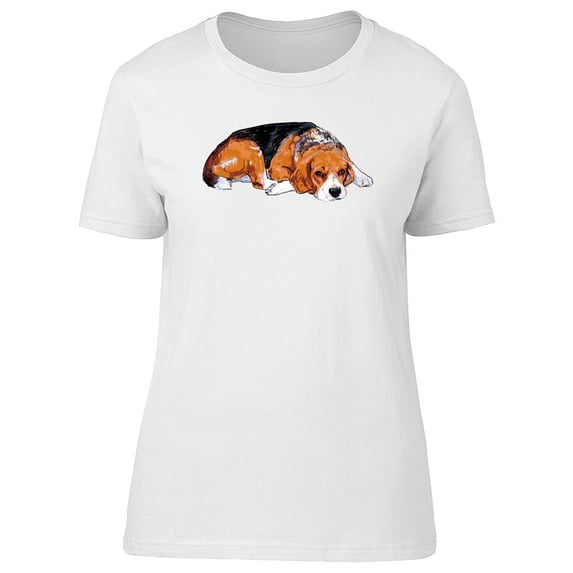 Cute Beagle Dog Resting T-Shirt Women -Image by Shutterstock, Female XX-Large