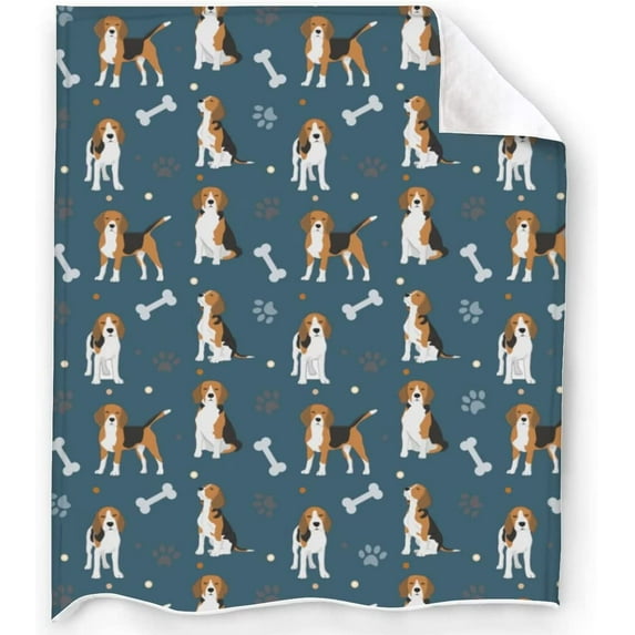 Cute Beagle Throw Blanket Soft Fuzzy Plush Blanket Lightweight Flannel Blankets for Couch Bed Living Room Adults Kids Teens Gifts All Seasons 60"X50"