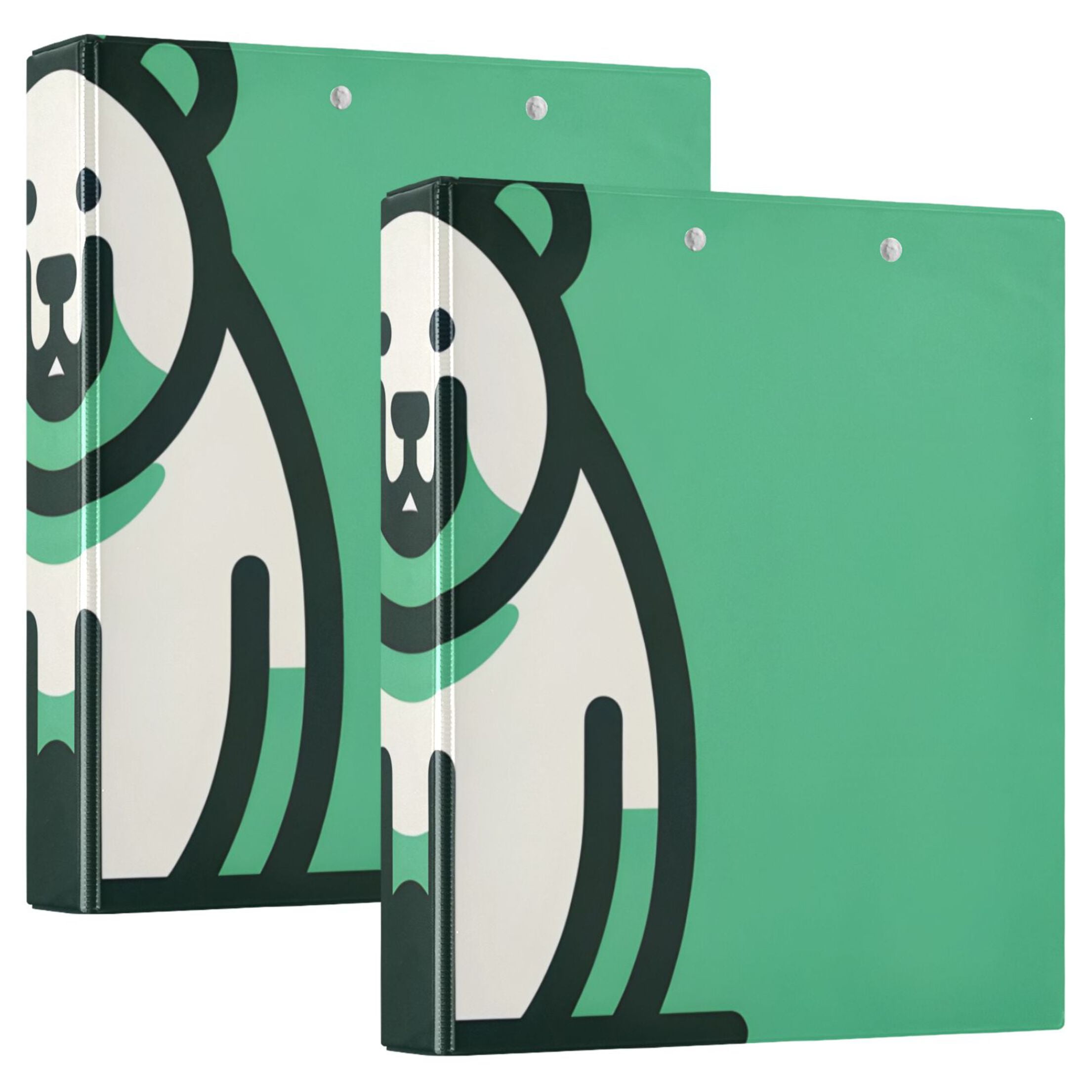 Cute Bear 3 Ring Binders 1.5 inch Hardcover File Folders with Interior Pockets A4 Size Organizer for School Office Hospital