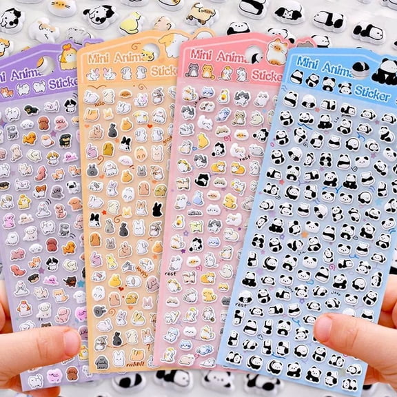 Cute Bear Animal 3D Foam Stickers, DIY Creative Decorative Stickers for Kids Reward, Journal Scrapbook Decoration, 4Pcs