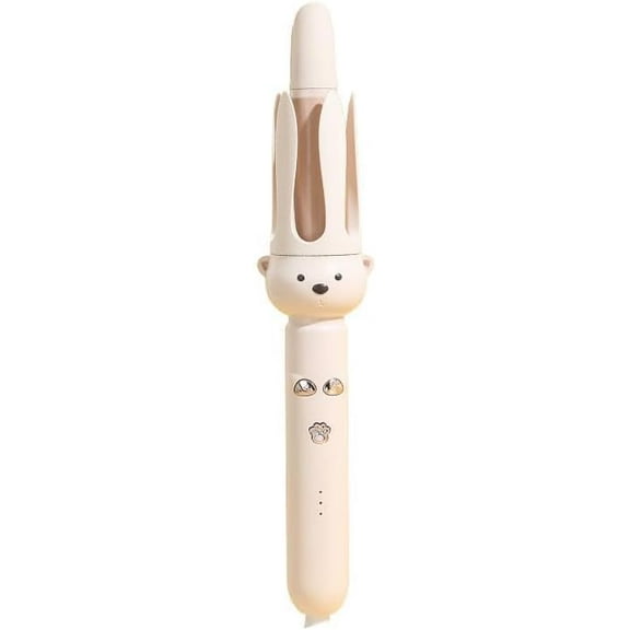 Cute Bear Automatic Hair Curler, 32mm Auto-Rotating Ceramic Curling Iron with 4 Temperature Settings, Anti-Tangle & Anti-Scald Design