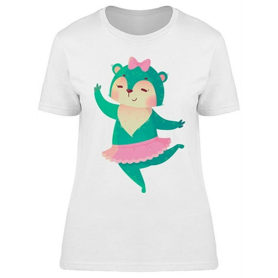 Cute Bear Ballerina T-Shirt Women -Image by Shutterstock, Female x-Large