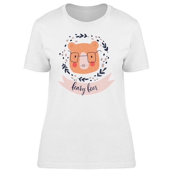 Cute Bear Beary Bear Ribbon T-Shirt Women -Image by Shutterstock, Female XX-Large