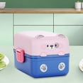 thumbnail image 1 of Cute Bear Bento Box, 2 Tier Stackable Lunch Box, Snack Containers Set, 1 of 6