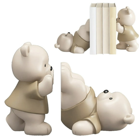 Cute Bear Decorative Bookends,resin decorative bookend,Cute Bear Decorative Bookends 1 Pair Resin Non Slip Housewarming Multifunctional The Bear Bookcase Trinket