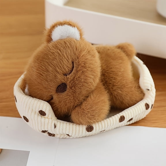 Cute Bear Desktop Plush Stuffed Animal Soft Toy for Kids Home Decor Pet Friendly Style C