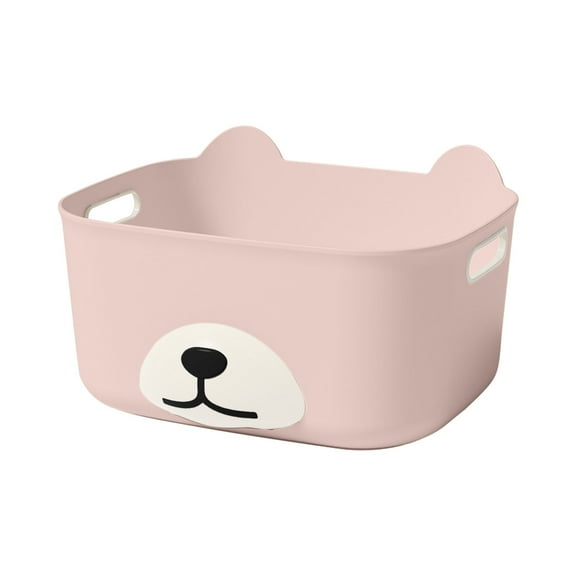 Cute Bear Desktop Storage Box | Multi-functional Plastic Organizer for Stationery & Books | Office & School Supplies | Side Handles for Easy Moving