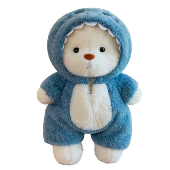 Cute Bear Doll With Animal Coat Multiple Color Styles Zipper Design Soft Plush Material Kid-Friendly Comfortable Hugging Companion Ideal Gift For Children Daily