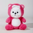 thumbnail image 1 of Cute Bear Doll in Detachable Hooded Outfit, Perfectly Soft and Cuddly for Endless Comfort and Charming Decor Accent, 1 of 9